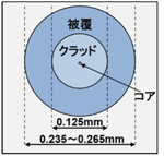 図2　広く利用されている標準外径光ファイバのイメージ図